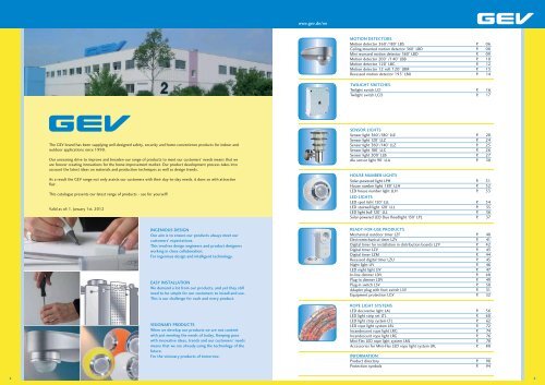 CATALOG LIGHT SYSTEMS LIGHT SYSTEMS - GEV