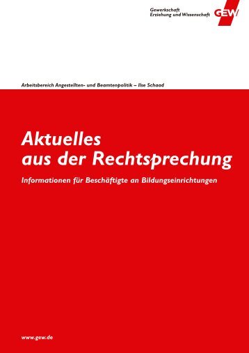 Aktuelles aus der  Rechtsprechung - GEW