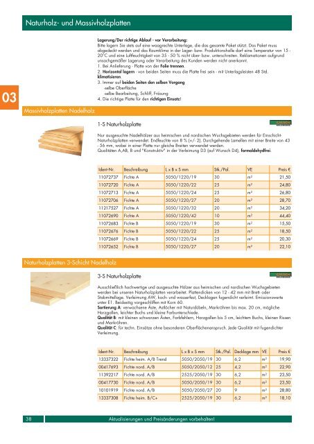 Holzwerkstoffe 08201.. - Weyland GmbH