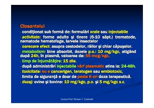 C.8. C.9. /S.II - Veterinary Pharmacon - ROMEO T. CRISTINA