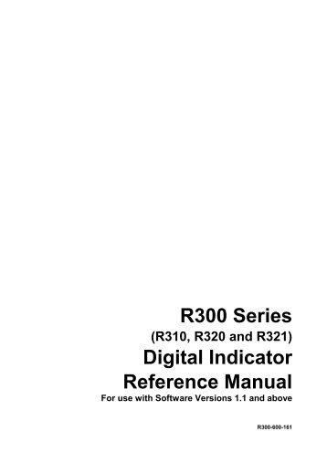 R300 Series Digital Indicator Reference Manual