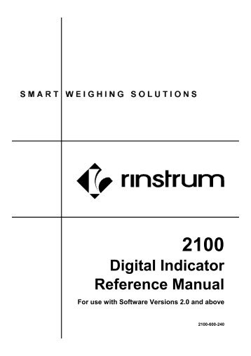 Digital Indicator Reference Manual - Industrial Commercial Scales ...