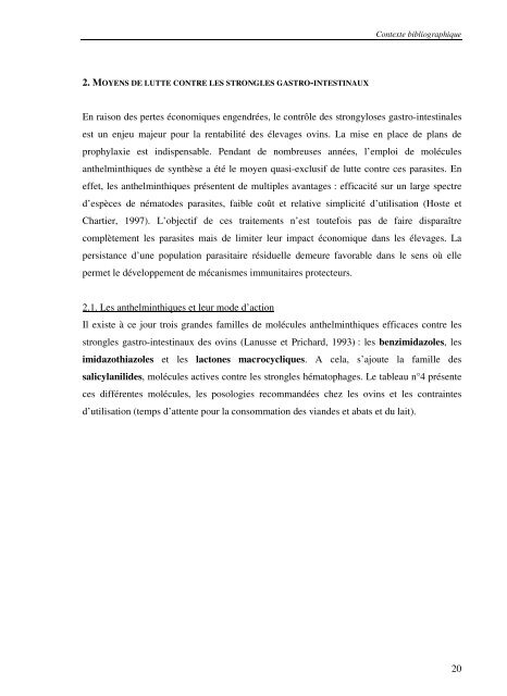 Régulation des populations de Nématodes gastro-intestinaux ...