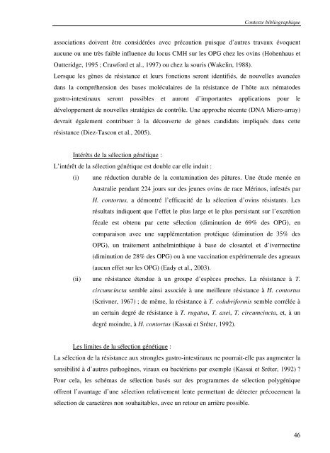 Régulation des populations de Nématodes gastro-intestinaux ...