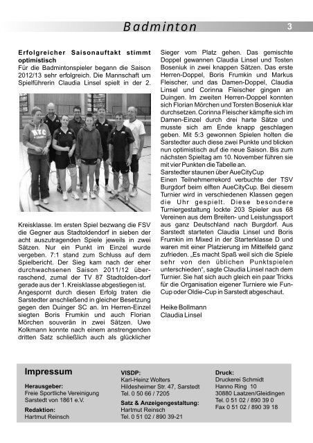 Ausgabe Nov 2012 - FSV Sarstedt eV