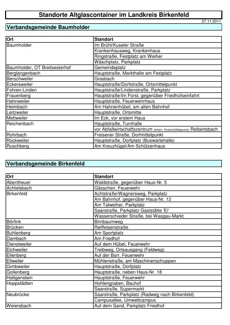 Liste Standorte Altglascontainer - EGB - Entsorgungsgesellschaft ...