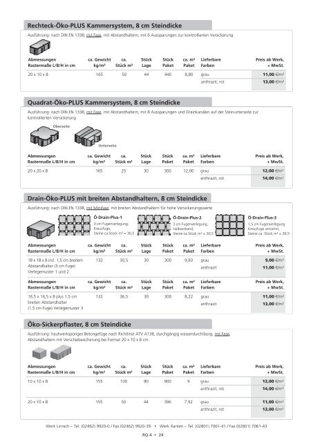 Programmkatalog mit Preisen - Feiter Betonsteinwerk GmbH