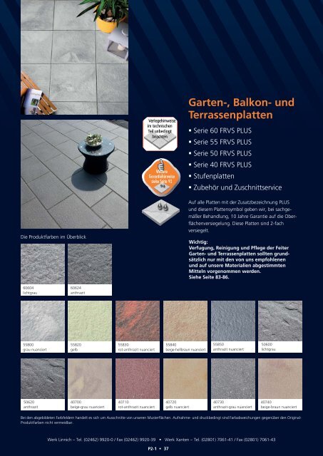 Programmkatalog mit Preisen - Feiter Betonsteinwerk GmbH