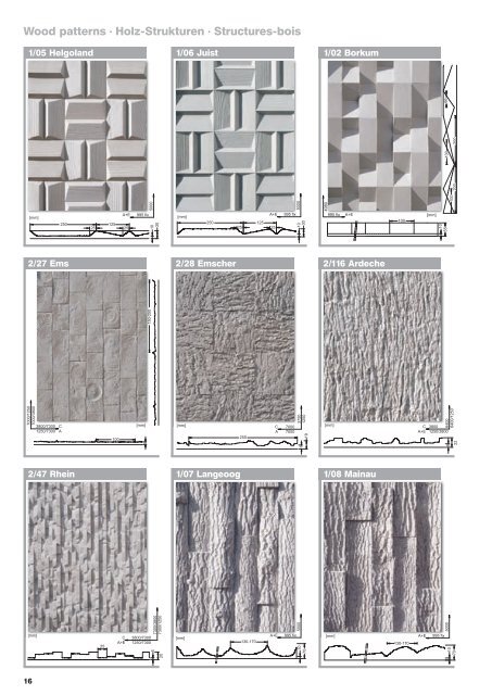 Formliners Strukturmatrizen Matrices de coffrage