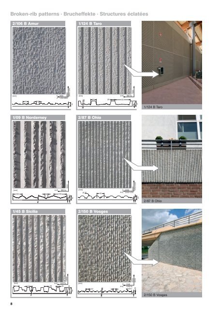 Formliners Strukturmatrizen Matrices de coffrage