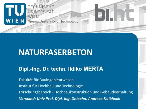 Forschungsprojekt: Naturfaserbeton - Technische Universität Wien