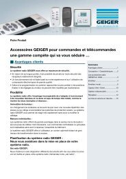 Accessoires GEIGER pour commandes et télécommandes une ...