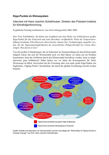 Kipp-Punkte im Klimasystem - Germanwatch