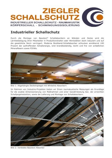 Industrieller Schallschutz - Ziegler Schallschutz