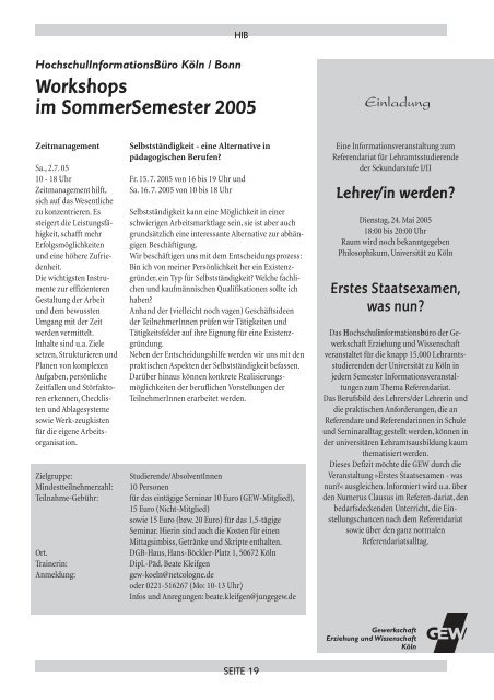 Ausgabe 3/2005 - Gewerkschaft Erziehung und Wissenschaft