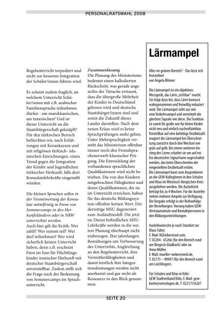 Ausgabe 1/2008 - Gewerkschaft Erziehung und Wissenschaft