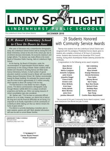 29 Students Honored with Community Service Awards - Lindenhurst ...