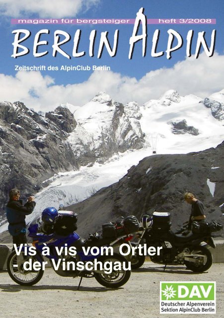 Vis à vis vom Ortler - der Vinschgau - AlpinClub Berlin