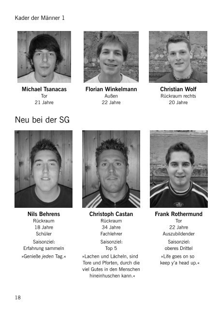 SKV Eglosheim, Handball, Saisonzeitschrift 2004/2005 - bei der SG ...