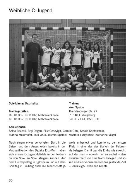 SKV Eglosheim, Handball, Saisonzeitschrift 2004/2005 - bei der SG ...