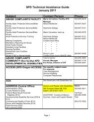 SPD Technical Assistance Guide January 2011 Subject ... - DHS home