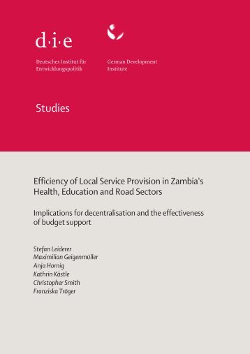 Efficiency of Local Service Provision in Zambia's Health, Education ...