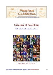 Catalogue of Recordings - Pristine Classical