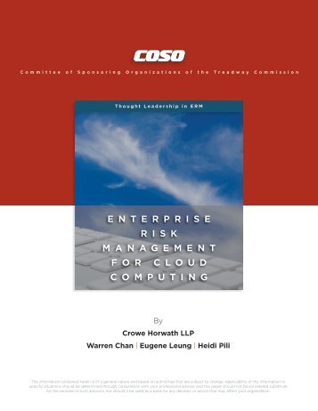 Enterprise Risk Management for Cloud Computing - Coso