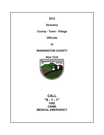 Town - Village Directory - Washington County, New York