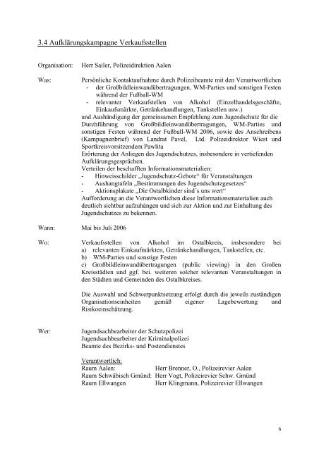 Aktionskonzeptes III - Polizeidirektion Aalen