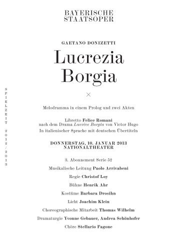 Besetzungszettel als PDF-Download - Bayerische Staatsoper