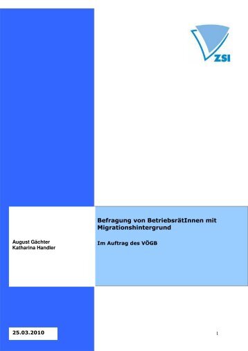 Befragung von BetriebsrätInnen mit Migrationserfahrung