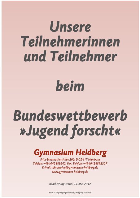 Jugend forscht - Gymnasium Heidberg