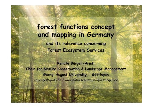 forest functions concept and mapping in Germany - FSD