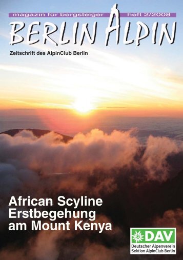 African Scyline Erstbegehung am Mount Kenya - AlpinClub Berlin