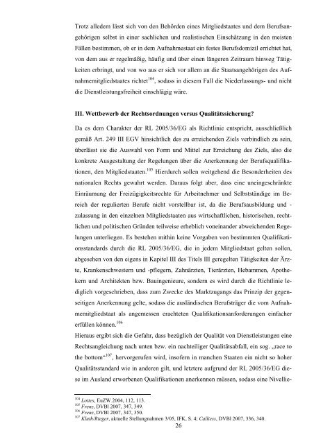 Die Berufsanerkennungsrichtlinie 2005/36/EG - European Legal ...