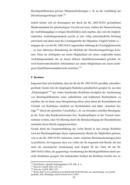 Die Berufsanerkennungsrichtlinie 2005/36/EG - European Legal ...