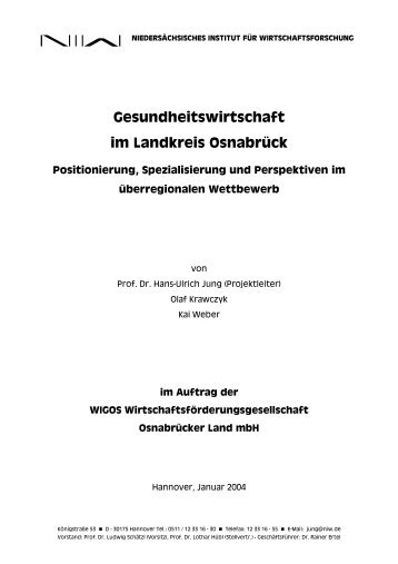 Gesundheitswirtschaft im Landkreis Osnabrück - NIW