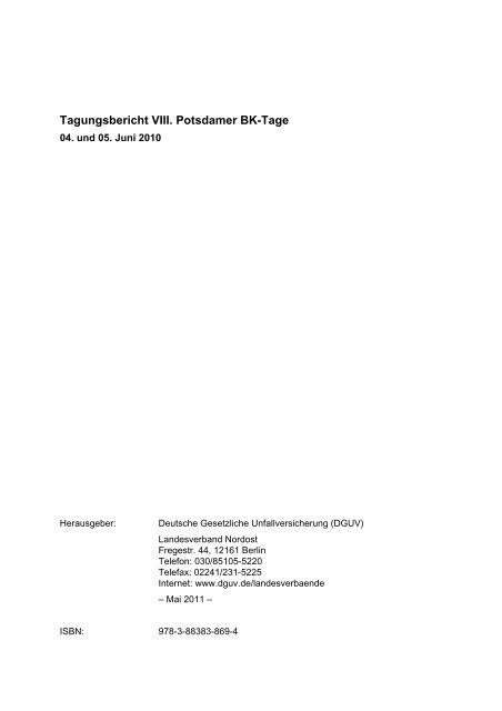 Tagungsbericht VIII. Potsdamer BK-Tage - Deutsche Gesetzliche ...