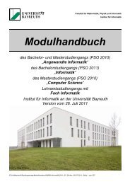 Modulhandbuch - Institut für Informatik - Universität Bayreuth