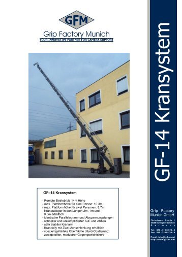 GF-14 Kamerakran Flyer - G-f-m.net