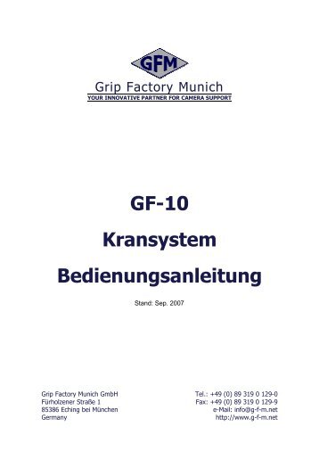 GF-10 Kransystem Bedienungsanleitung - G-f-m.net