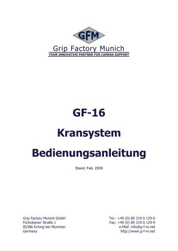 GF-16 Kransystem Bedienungsanleitung - G-f-m.net