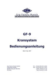 GF-9 Kamerakran Handbuch - Grip Factory Munich GmbH