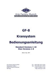 GF-8 Xten Kamerakrane Handbuch - Grip Factory Munich GmbH