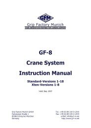 GF-8 Xten Camera Crane Manual - Grip Factory Munich GmbH