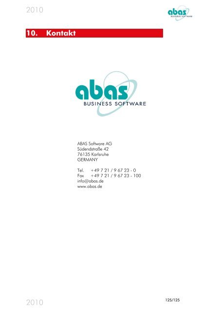 Version 2010 - ABAS Software AG