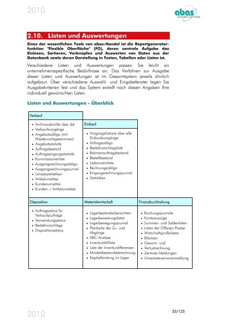 Version 2010 - ABAS Software AG