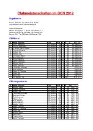 Ergebnisliste Clubmeisterschaften 2012 - Golf Club Nahetal