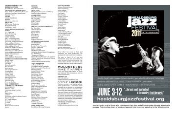 the best small jazz festival in the country - Healdsburg Jazz Festival